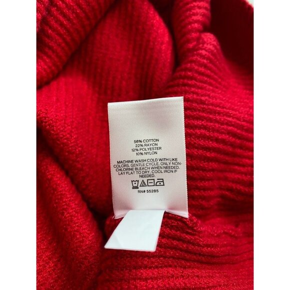 EXPRESS Crewneck Sweater Top Women's‎ MEDIUM Red Relaxed-Fit Long-Sleeve NWOT - Picture 9 of 9